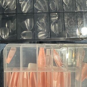 Clear and Pink Nail Tips Set